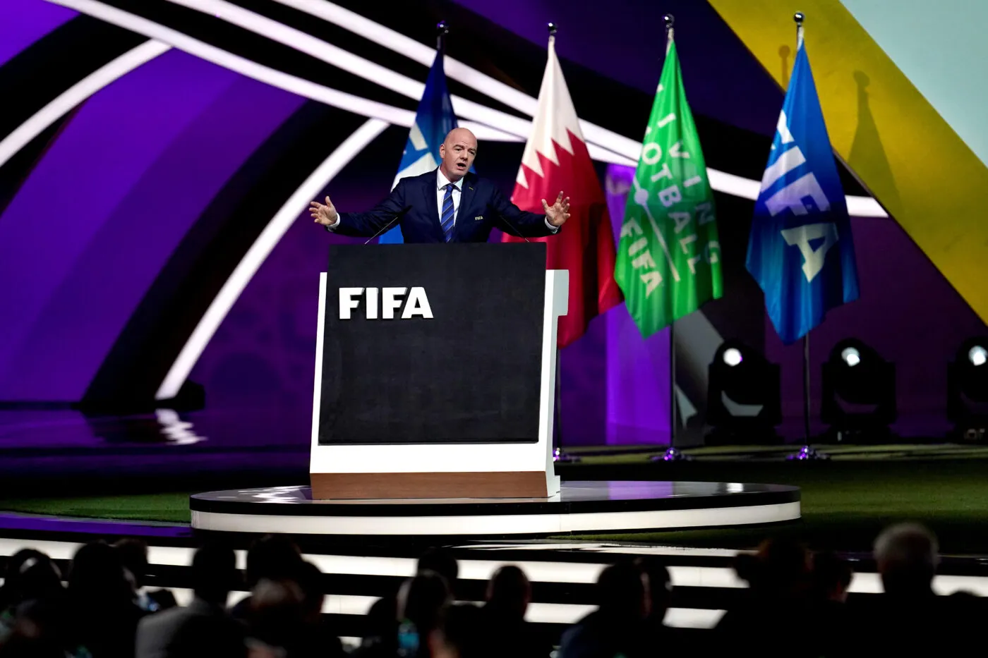 Gianni Infantino, the president of FIFA during the 72nd FIFA Congress at the Doha Exhibition and Convention Center, Doha. Picture date: Thursday March 31, 2022. - Photo by Icon sport   - Photo by Icon Sport