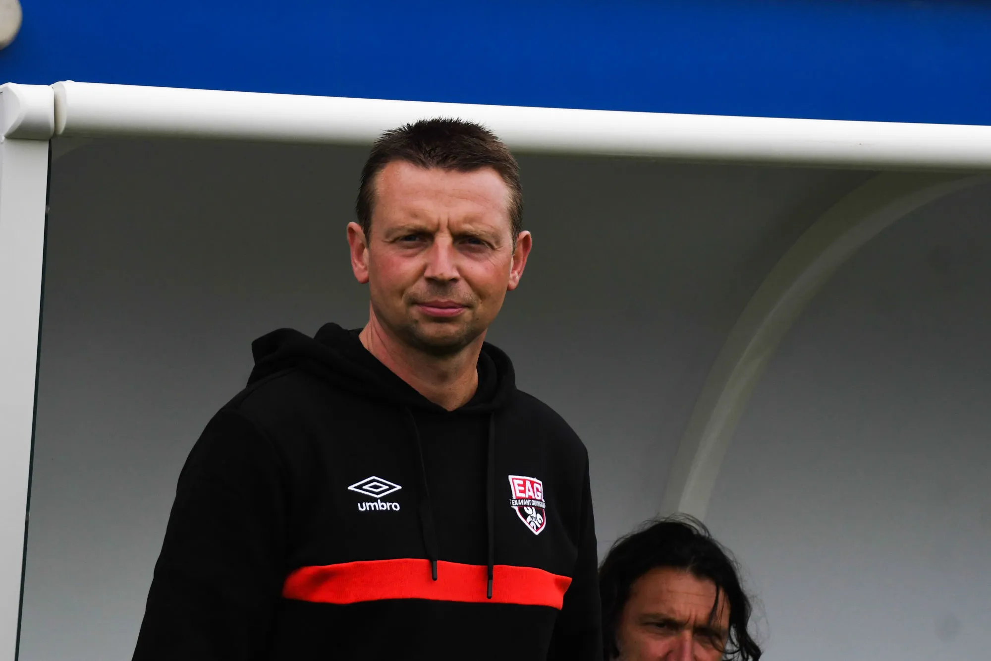 DUMONT Stéphane / BRAUD Pascal of Guingamp during the friendly football match between Guingamp and Niort on June 30, 2021 in Ploufragan, France. (Photo by Icon Sport)