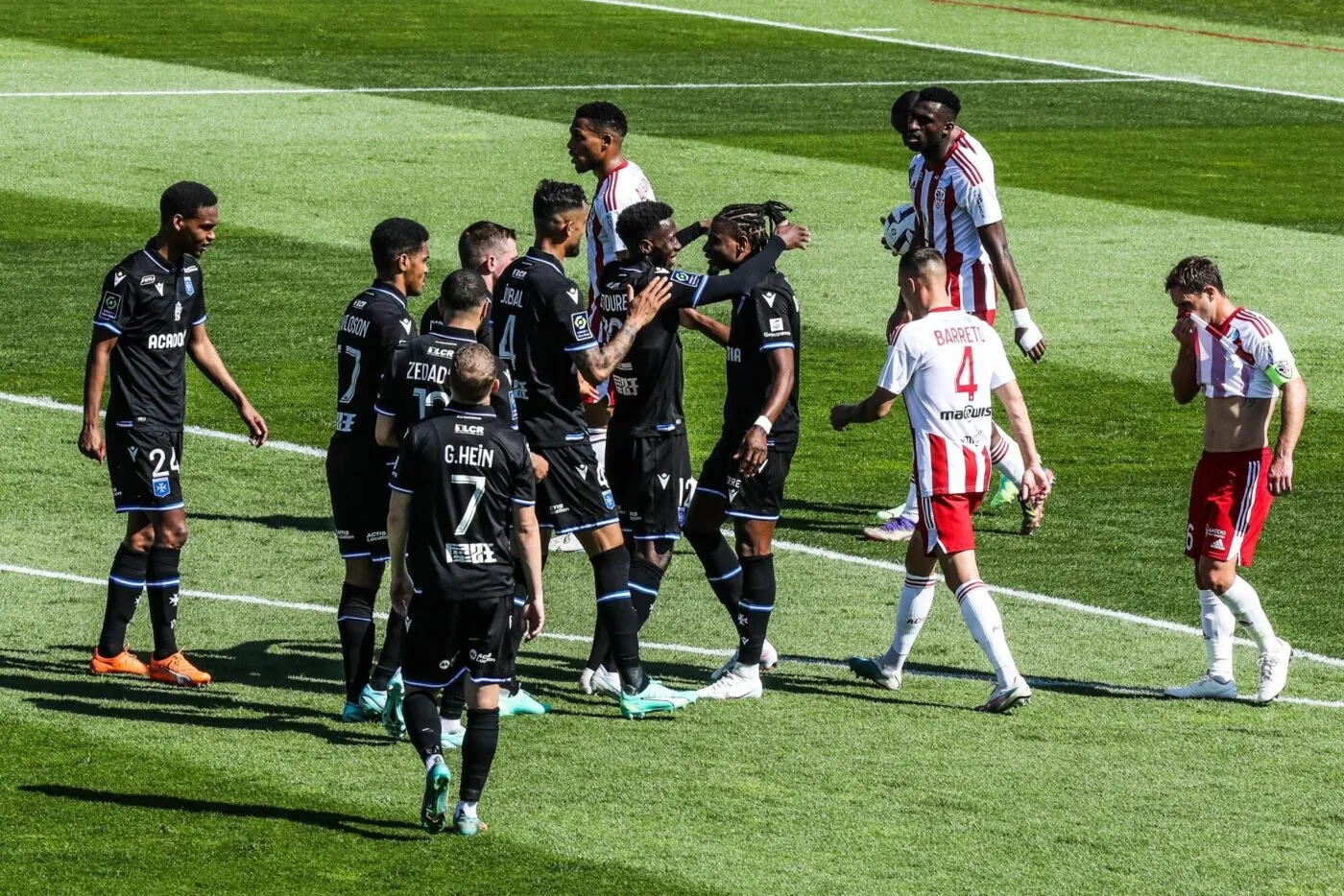 Nuno DA COSTA of Auxerre celebrates his goal during the Ligue 1 Uber Eats match between Ajaccio and Auxerre at Stade Francois Coty on April 9, 2023 in Ajaccio, France. (Photo by Michel Luccioni/Icon Sport)