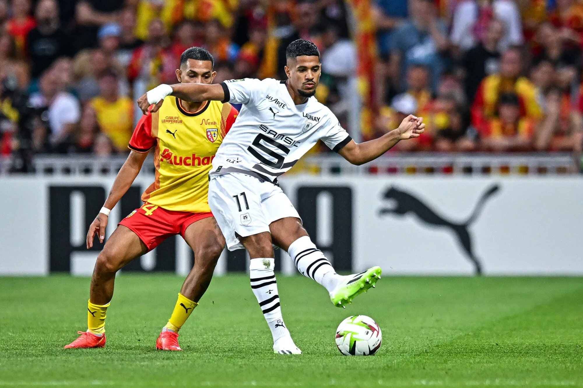 Ludovic BLAS of Rennes during the French Ligue 1 Uber Eats soccer match between Lens and Rennes at Stade Bollaert-Delelis on August 20, 2023 in Lens, France. (Photo by Baptiste Fernandez/Icon Sport)