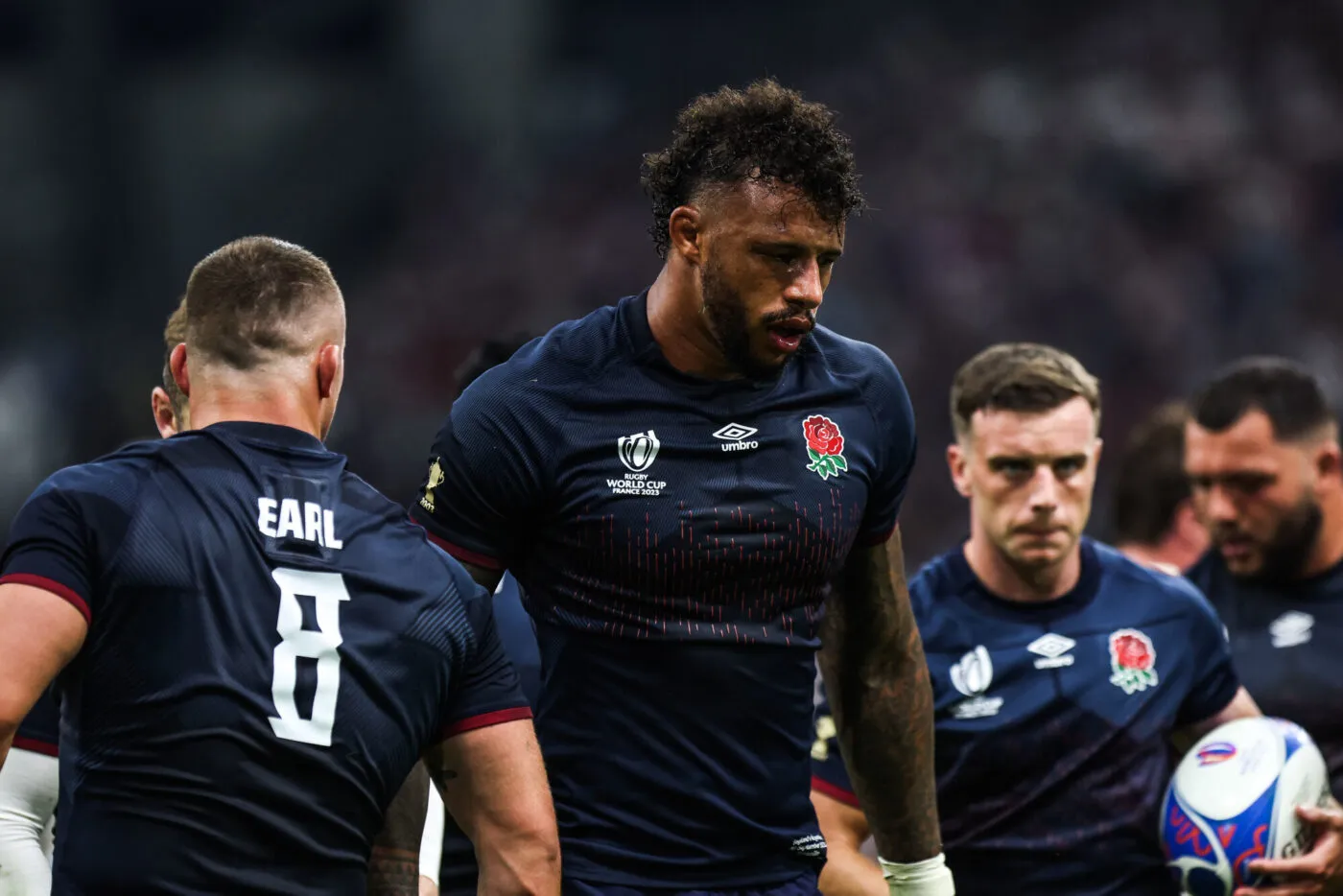 Courtney LAWES of England during the Rugby World Cup match between England and Argentina at Orange Velodrome on September 9, 2023 in Marseille, France. (Photo by Johnny Fidelin/Icon Sport)