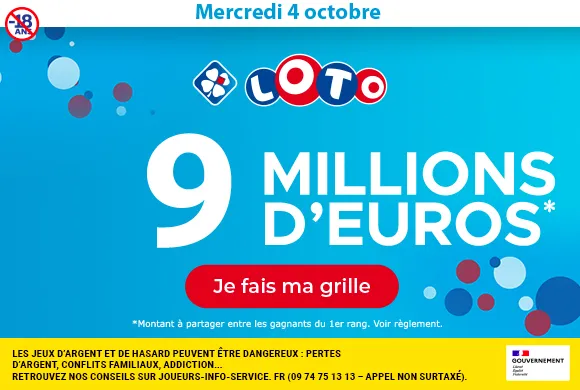 Loto mercredi 4 octobre 2023 : 9 millions d&rsquo;euros à gagner