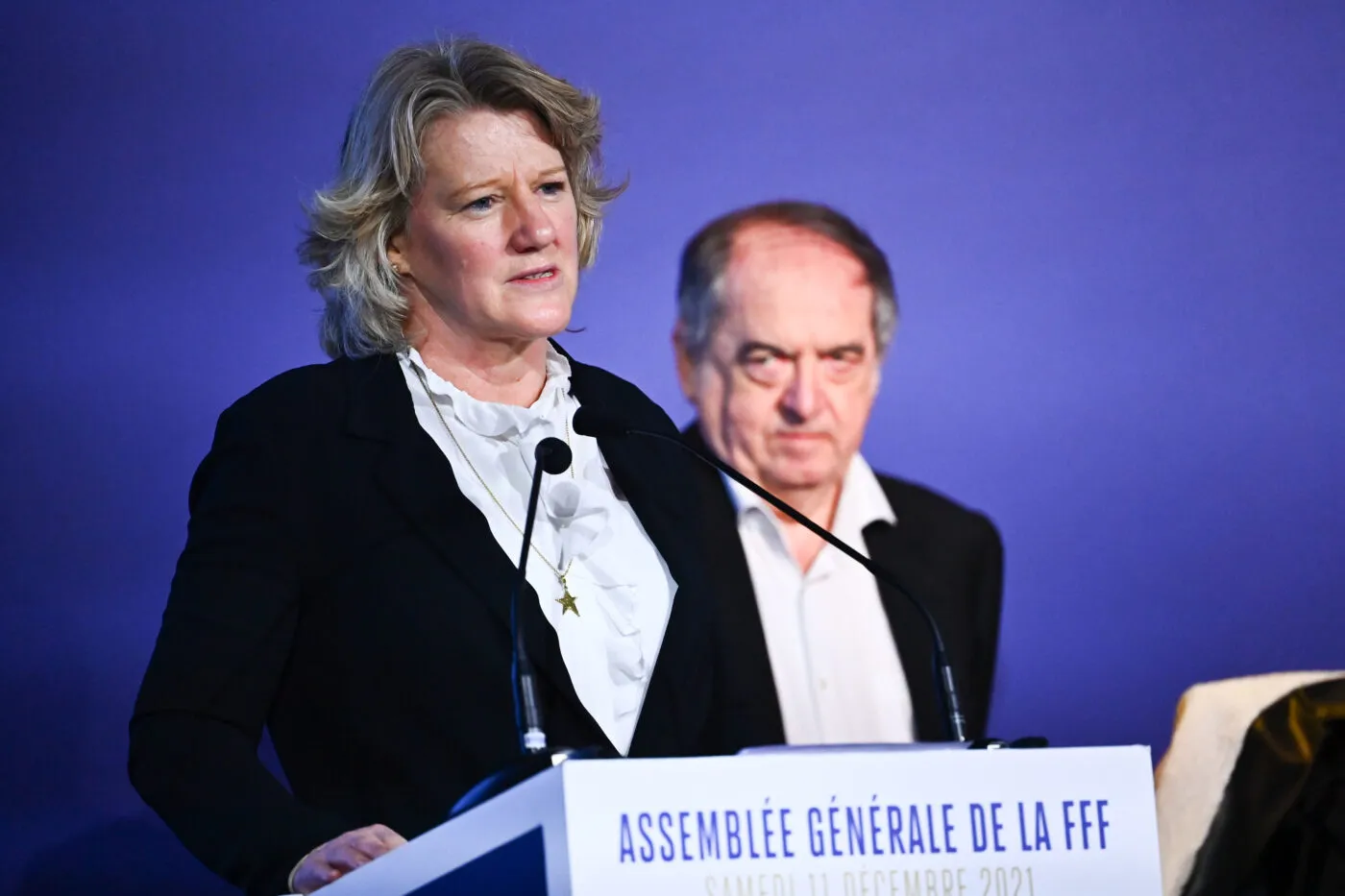 Brigitte Henriques explique n'avoir «<span style="font-size:50%">&nbsp;</span>jamais eu peur<span style="font-size:50%">&nbsp;</span>» de Le Graët, mais reconnaît des blagues «<span style="font-size:50%">&nbsp;</span>d'un autre temps<span style="font-size:50%">&nbsp;</span>»