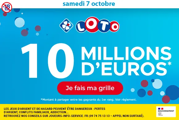 Loto du samedi 7 octobre 2023 : 10 millions d&rsquo;euros à gagner