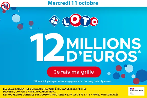 Loto du mercredi 11 octobre 2023 : 12 millions d&rsquo;euros à gagner