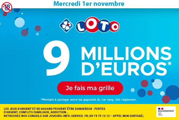 Loto du mercredi 1er novembre 2023 : 9 millions d&rsquo;euros à gagner