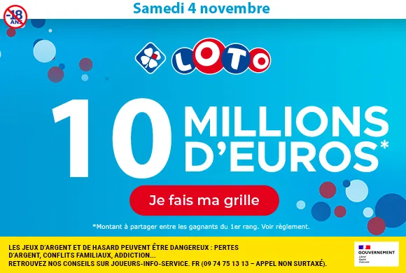 Loto du samedi 4 novembre 2023 : 10 millions d&rsquo;euros à gagner