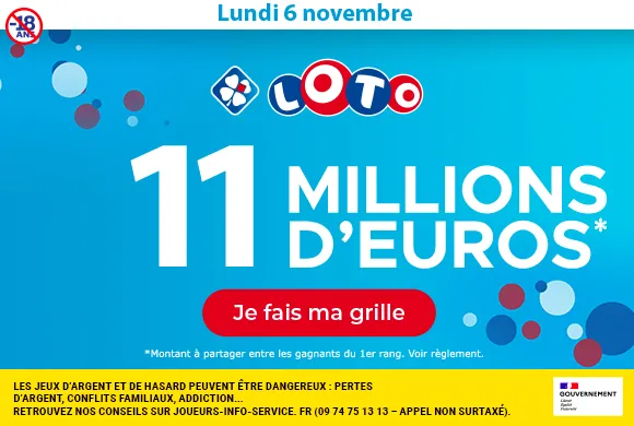 Loto du lundi 6 novembre 2023 : 11 millions d&rsquo;euros à gagner