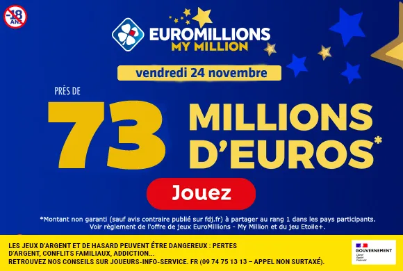 EuroMillions vendredi 24 novembre : 73 millions d’euros à gagner  !