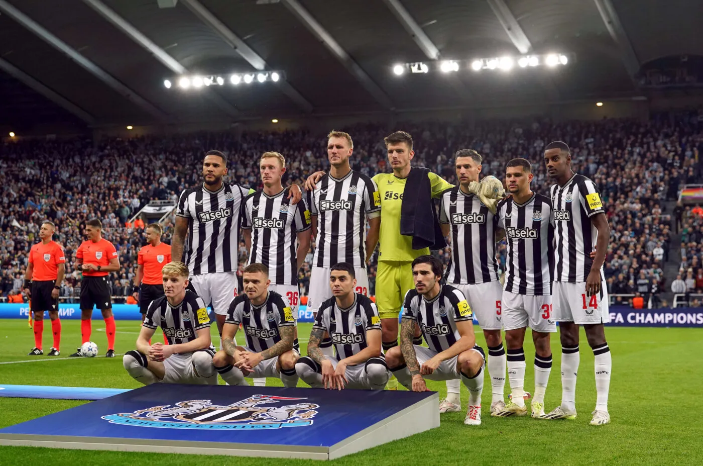 Newcastle United starting line up during the UEFA Champions League Group F match at St. James' Park, Newcastle upon Tyne. Picture date: Wednesday October 4, 2023. - Photo by Icon sport