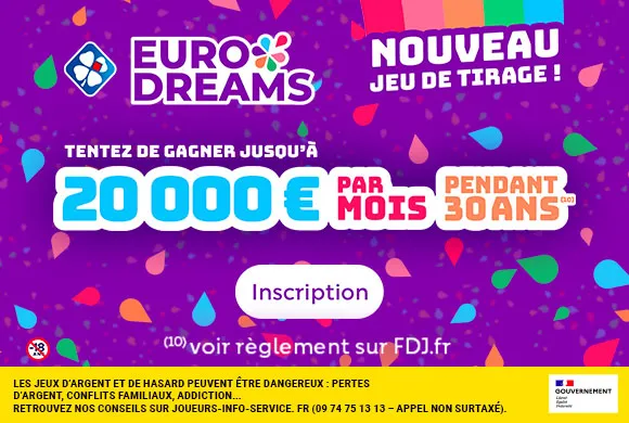 EURODREAMS jeudi 28 décembre 2023 : Tentez de gagner 20 000€ par mois pendant 30 ans