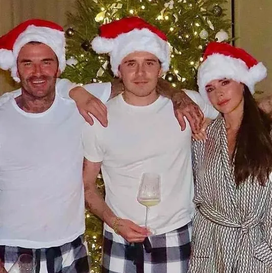 Quand les Beckham posent en pyjama de Noël