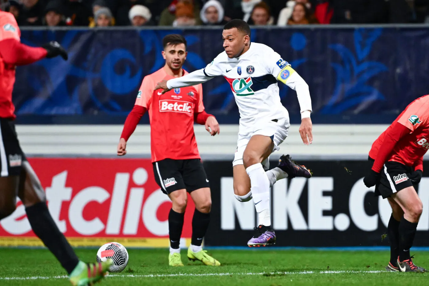 Kylian MBAPPE of PSG during the French Cup match between Union Sportive Reveloise and Paris Saint-Germain at Stade Pierre Fabre on January 7, 2024 in Castres, France. (Photo by Anthony Dibon/Icon Sport)