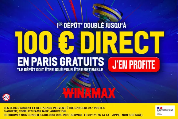 Bonus Winamax Euro 2024 : 100€ offerts DIRECTEMENT pour miser !