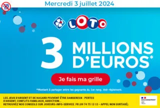 Loto mercredi 3 juillet 2024 : 3 millions d’euros à gagner !