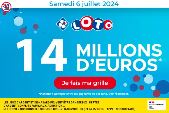 Loto samedi 6 juillet 2024 : 14 millions d’euros à gagner !