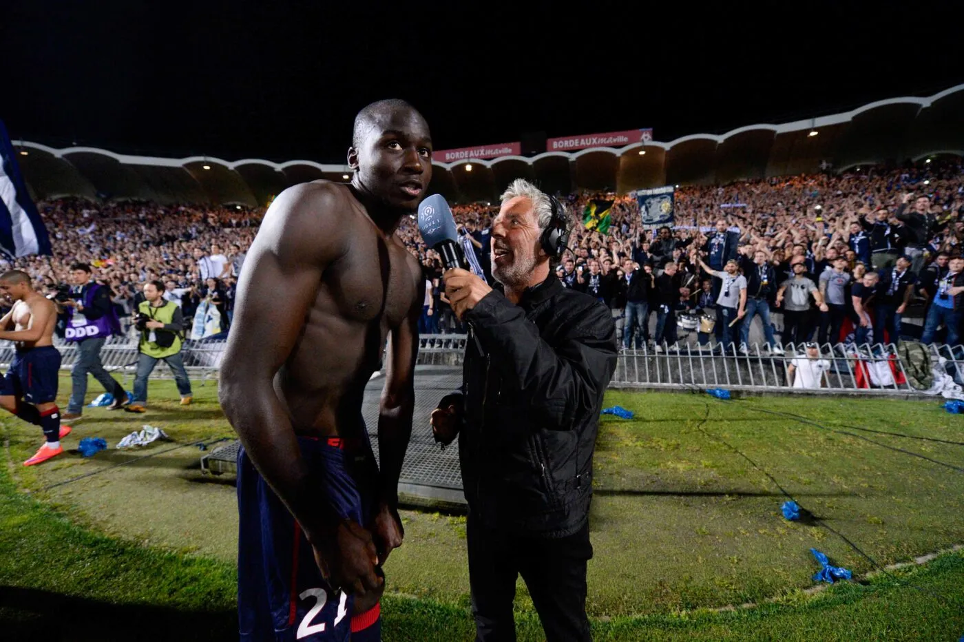 Cedric YAMBERE / Laurent PAGANELLI - 12.04.2015 - Bordeaux / Marseille - 32eme journee de Ligue 1  Photo : Caroline Blumberg / Icon Sport   - Photo by Icon Sport