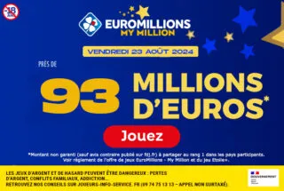 Euromillions vendredi 23 août 2024 : 93 millions d’euros à gagner !