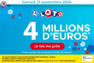 Loto samedi 21 septembre 2024 : 4 millions d’euros à gagner !