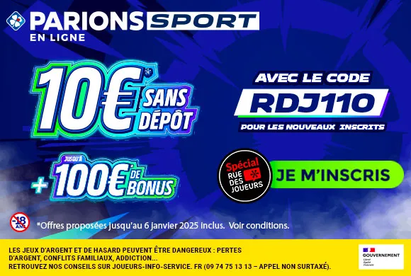 Bonus ParionsSport En Ligne : 10€ offerts sans sortir la CB en EXCLU chez SoFoot !