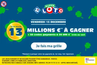 SUPER Loto vendredi 13 décembre 2024 : 13 millions d’euros à gagner !