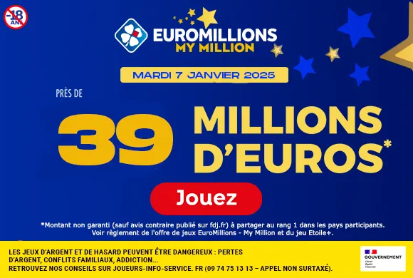 EuroMillions mardi 7 janvier 2025 : 39 millions d’euros à gagner !