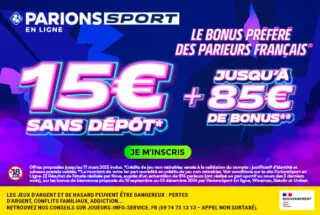 Bonus ParionsSport En Ligne : 15€ offerts sans déposer d'argent !