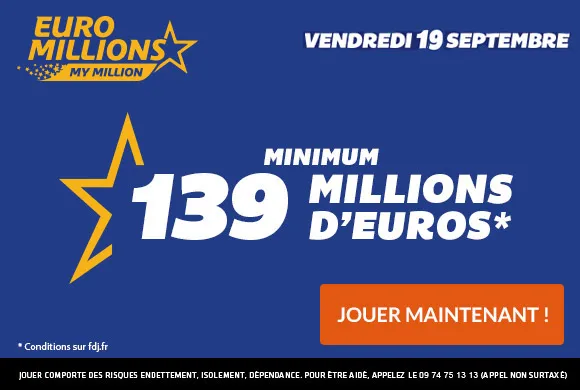 139 Millions d&rsquo;€ à gagner ce mardi à l&rsquo;Euro Millions !