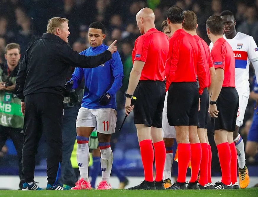 Koeman chambré par l&rsquo;arbitre d&rsquo;Everton-Lyon