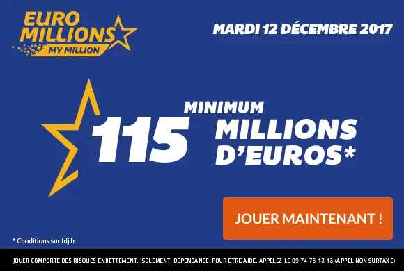115 Millions d&rsquo;€ à gagner ce mardi à l&rsquo;Euro Millions !