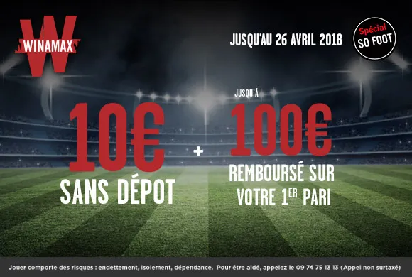 OFFRE EXCLU &amp; SANS DÉPÔT : 10€ offerts pour parier ce week-end chez Winamax !!!