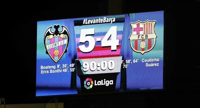 Le Barça perd son invincibilité à Levante  !