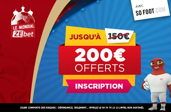 200€ offerts par ZEbet pendant la Coupe du monde 2018