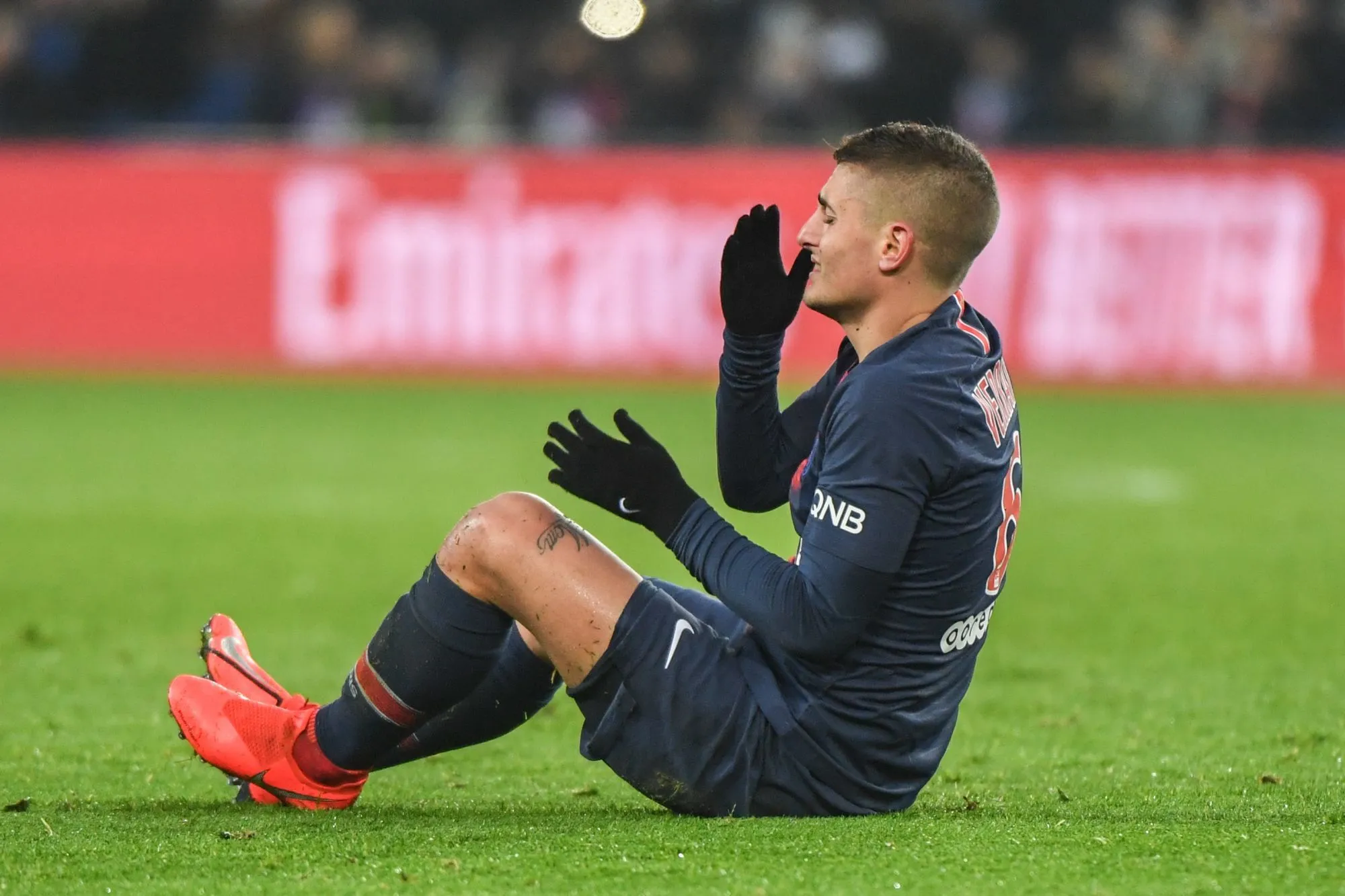 Entorse à la cheville pour Verratti