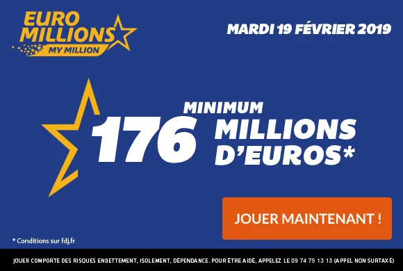 Euro Millions : 176 millions d&rsquo;€ à gagner + 1 millionnaire garanti ce mardi