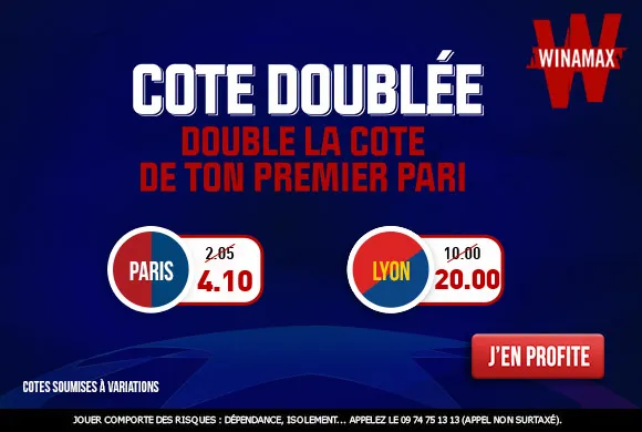 Winamax double les cotes 1N2 de tous les quarts de Ligue des champions  !