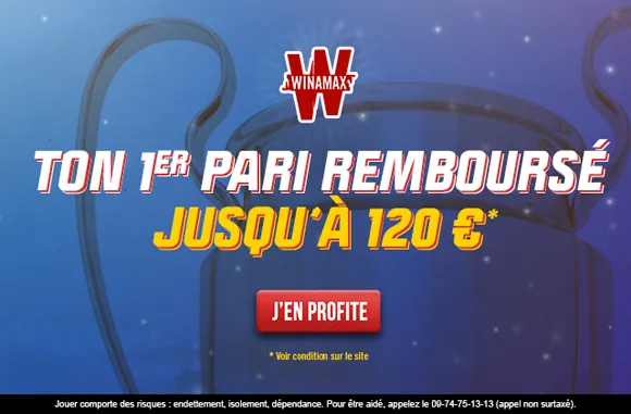 EXCEPTIONNEL : 120€ offerts en CASH au lieu de 100€ chez Winamax !!!