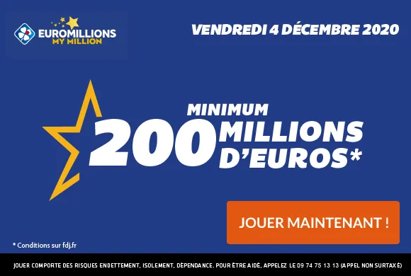 EuroMillions : 200 millions d&rsquo;€ à gagner ce vendredi ! Le plus gros jackpot de tous les temps en France !