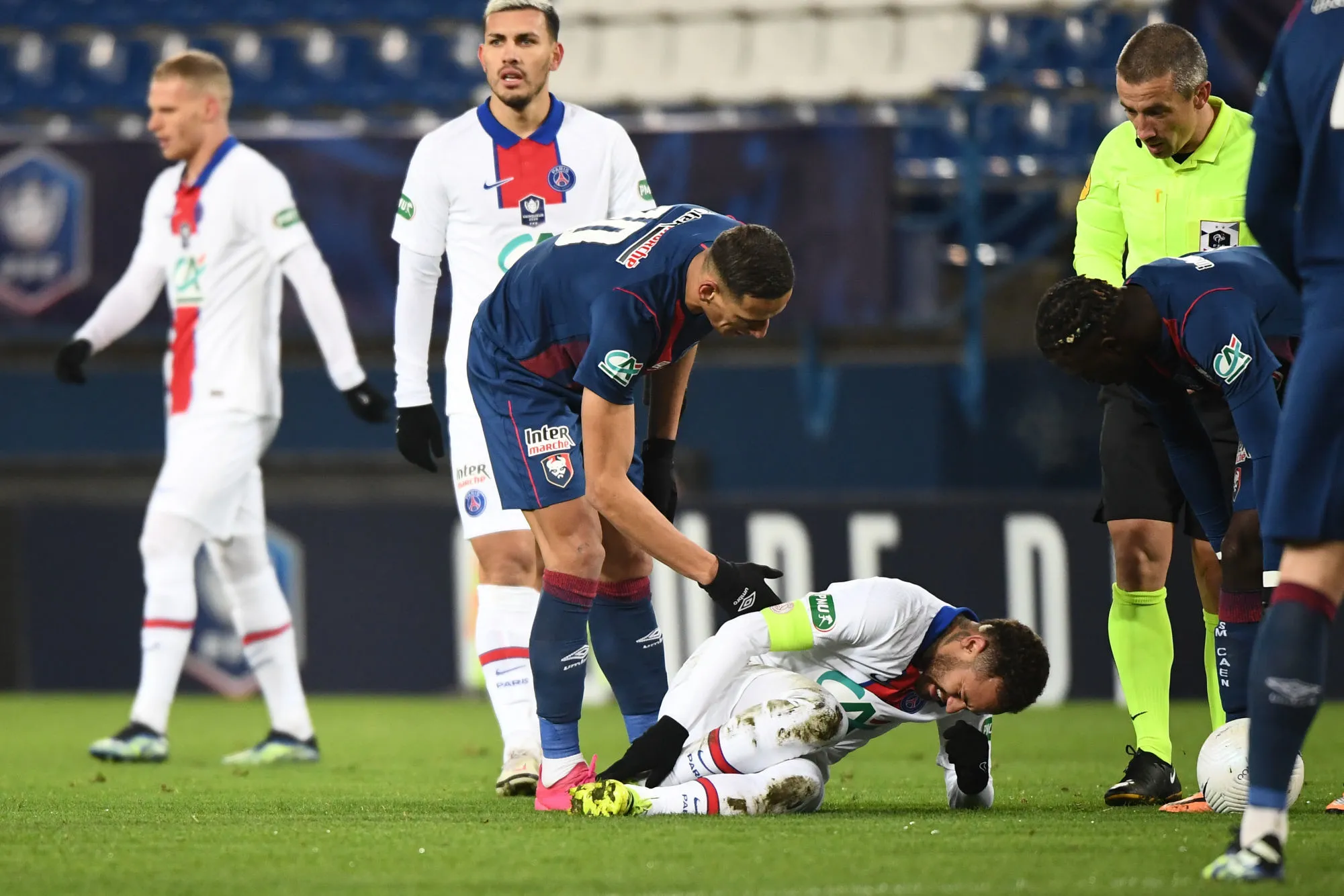 Neymar blessé à Caen et indisponible contre Barcelone ?