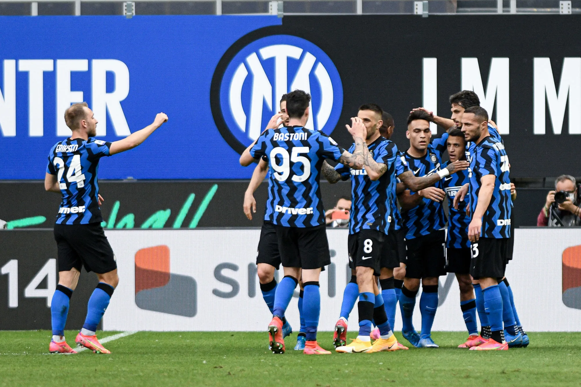 L&rsquo;Inter, déjà championne de Serie A, à la fête face à la Sampdoria