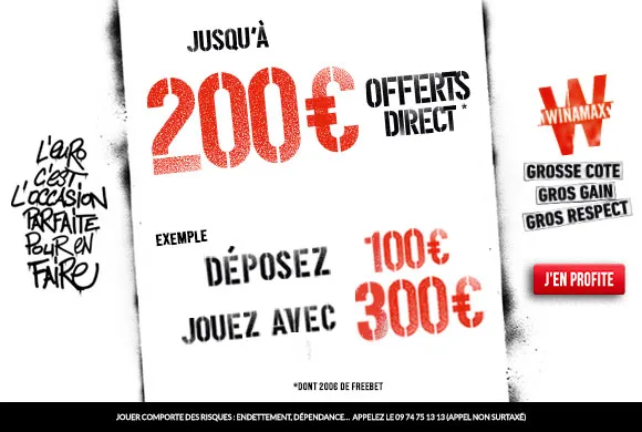 Spécial EURO : 200€ offerts directs chez Winamax !