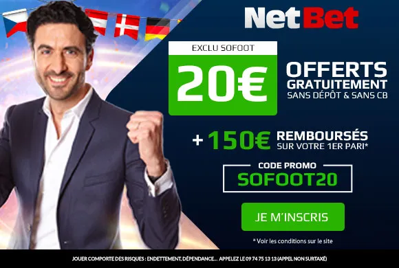 Angleterre &#8211; Danemark : 20€ offerts en EXCLU sans SORTIR LA CB pour parier !