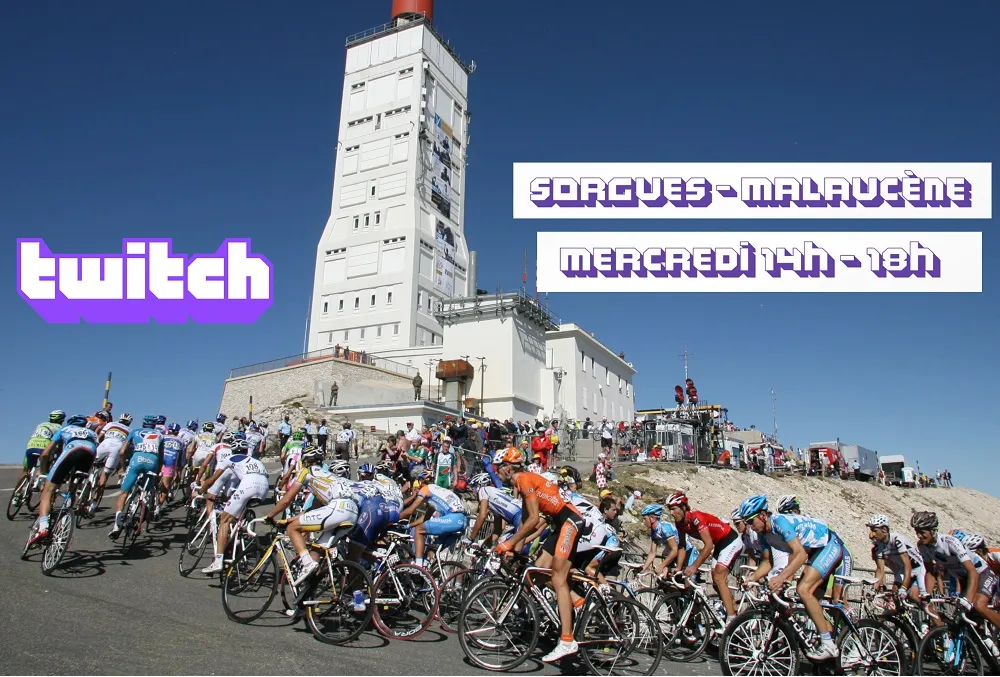 Suivez l&rsquo;étape du Tour de France entre Sorgues et Malaucène sur notre chaîne Twitch à partir de 14h ce mercredi avec la rédaction de Pédale!