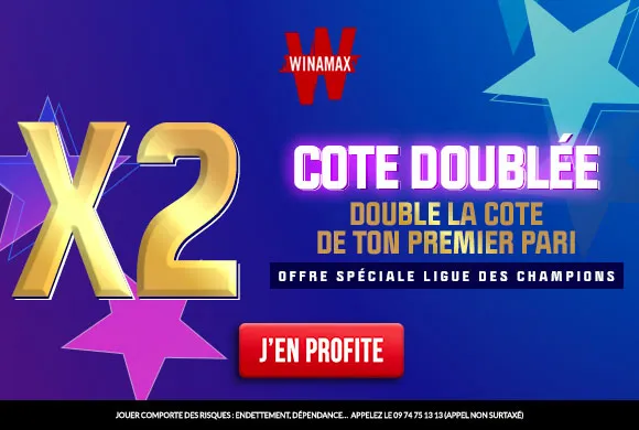 OFFRE RARISSIME : Winamax double les cotes sur tous les matchs de la 2e journée de Ligue des champions !