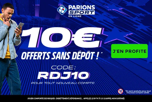 10€ offerts GRATUITS pour parier chez ParionsSport : Tentez de les transformer en 130€ ce mercredi !