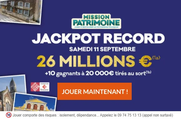 LOTO du samedi 11 septembre 2021 : 26 millions d&rsquo;€ à gagner (jackpot record) !