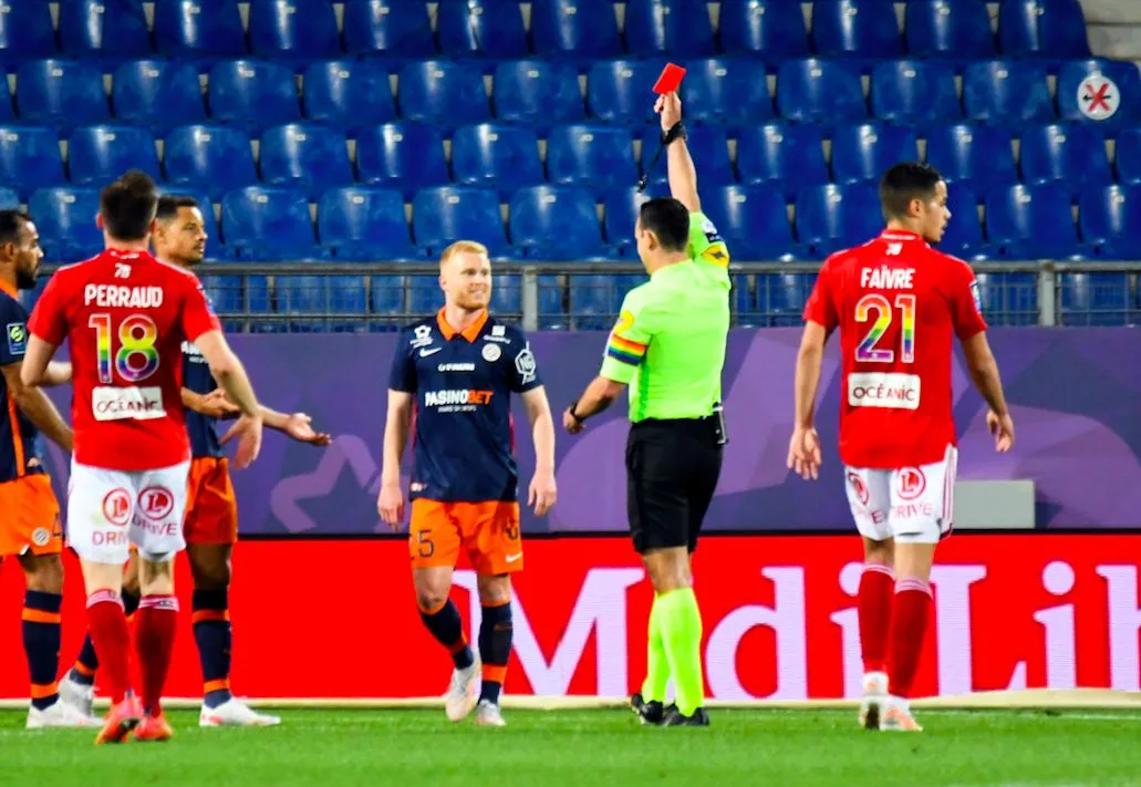 Montpellier champion de France des fautes, la Ligue 1 championne d’Europe des cartons rouges