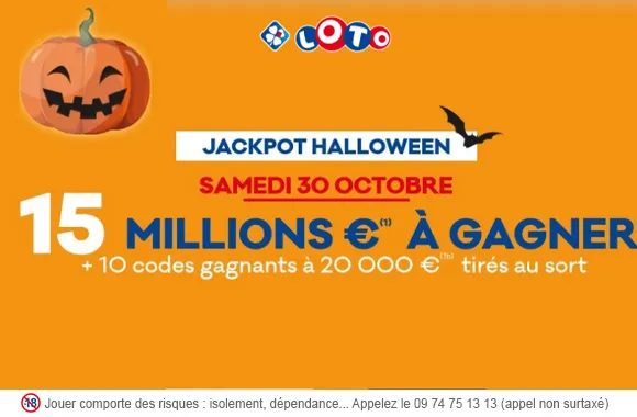 LOTO du samedi 30 octobre 2021 : 15 millions d&rsquo;€ à gagner au jackpot spécial Halloween !