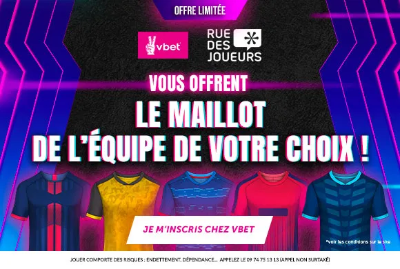 Un maillot de votre choix à récupérer chez VBET !