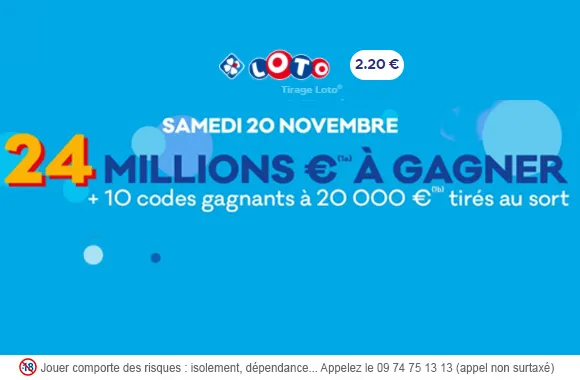 LOTO du samedi 20 novembre 2021 : 24 millions d&rsquo;€ à gagner !